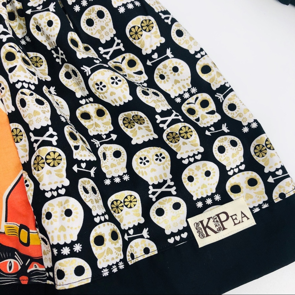 NEW KPea Original Spooky Cat Print Long Sleeve Dress Halloween Costume Party - Picture 5 of 10
